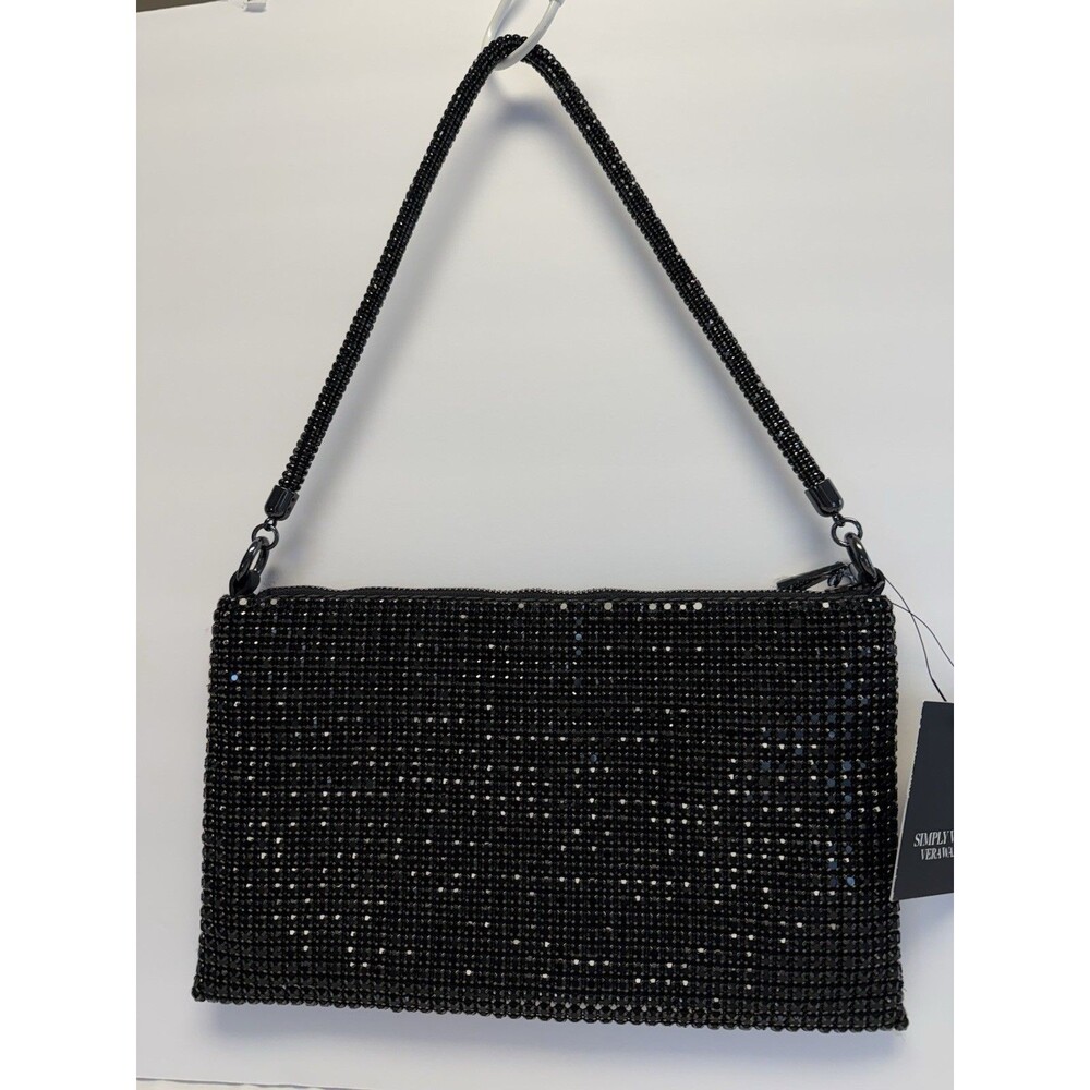 Simply Vera Vera Wang Zola Slouchy Black RhinestoneShoulder Bag Fancy dressy New